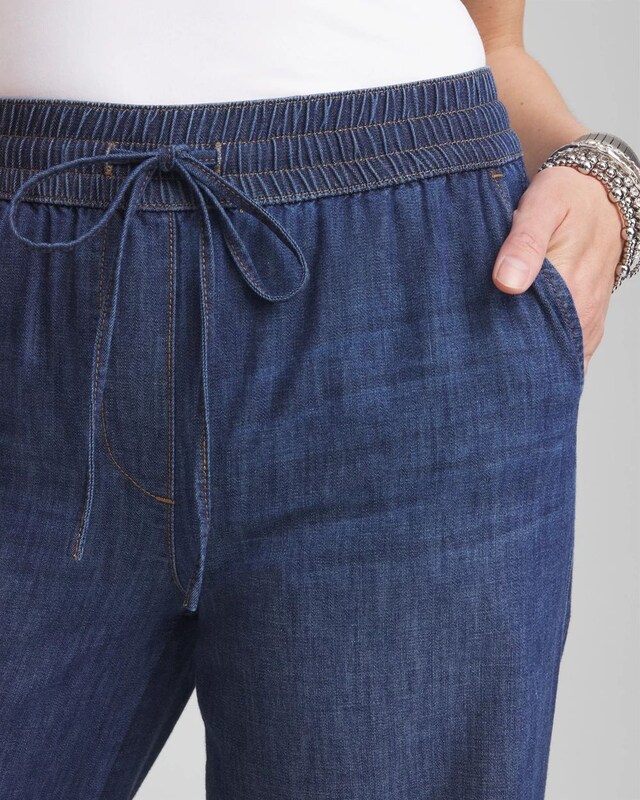 Lightweight Drawstring Ankle Jeans - image 4
